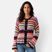 Women's Multicolor Striped Cardigan