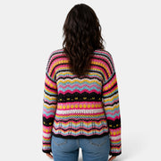 Women's Multicolor Striped Cardigan