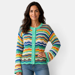 Women's Multicolor Striped Cardigan