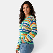 Women's Multicolor Striped Cardigan