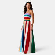 Vestido Largo Mujer – Plisado Sin Tirantes
