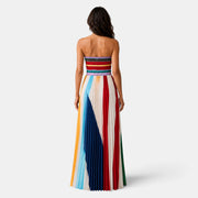 Vestido Largo Mujer – Plisado Sin Tirantes