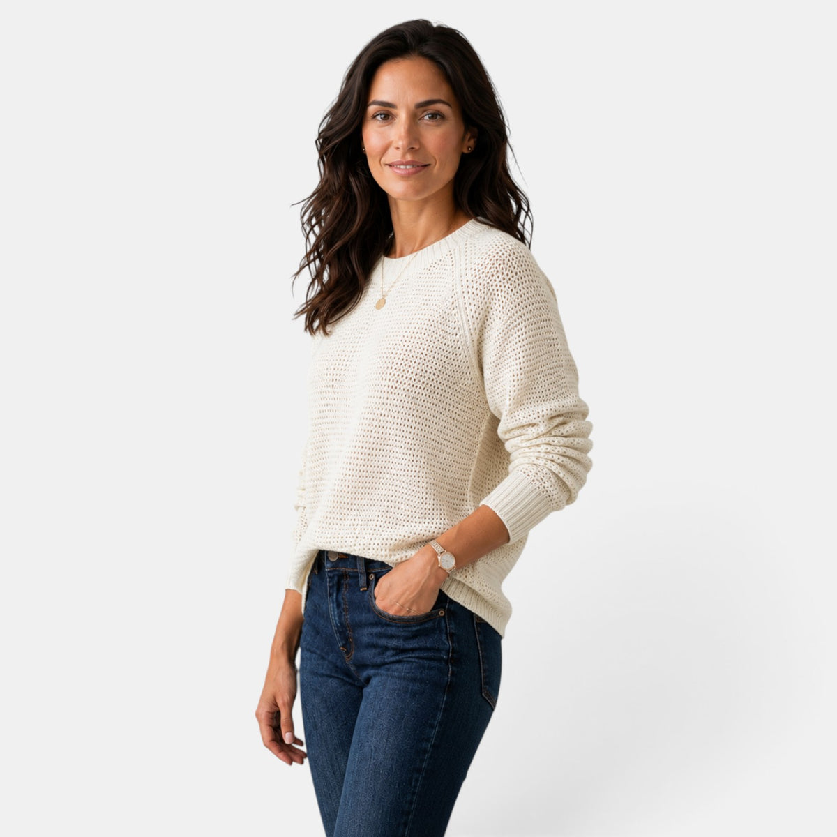 Women's Chenille Round Neck Sweater