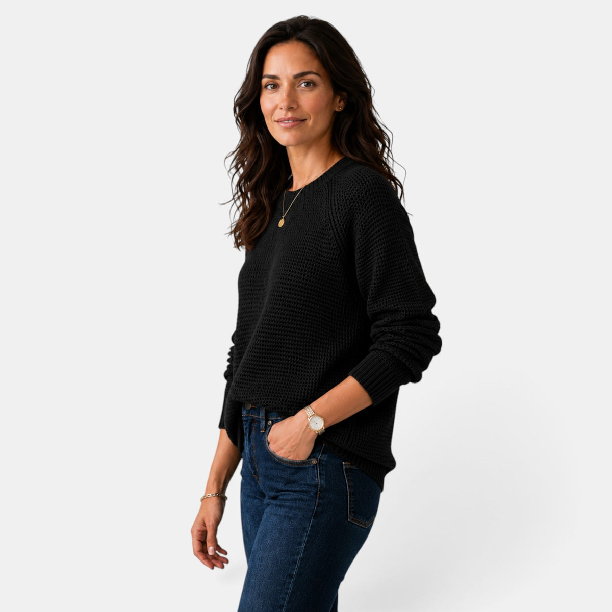 Women's Chenille Round Neck Sweater