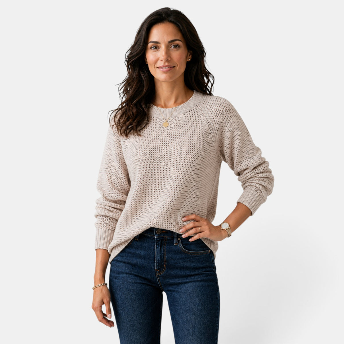 Women's Chenille Round Neck Sweater