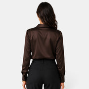 Women's Satin Button-Down Shirt