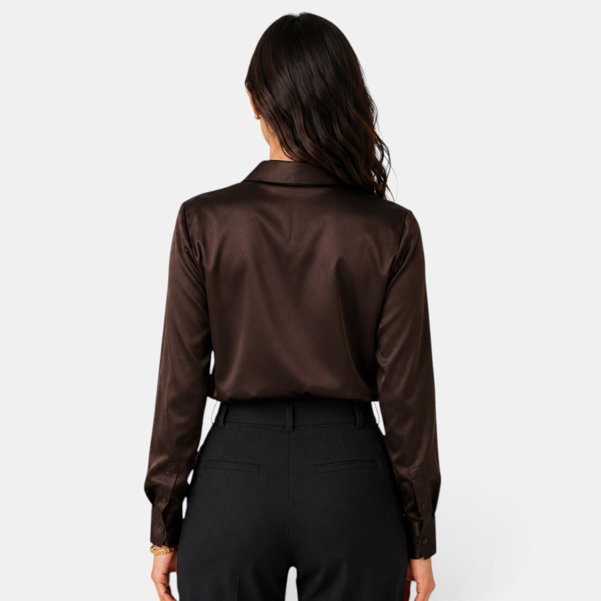 Women's Satin Button-Down Shirt
