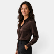 Women's Satin Button-Down Shirt