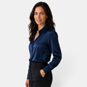 Women's Satin Button-Down Shirt