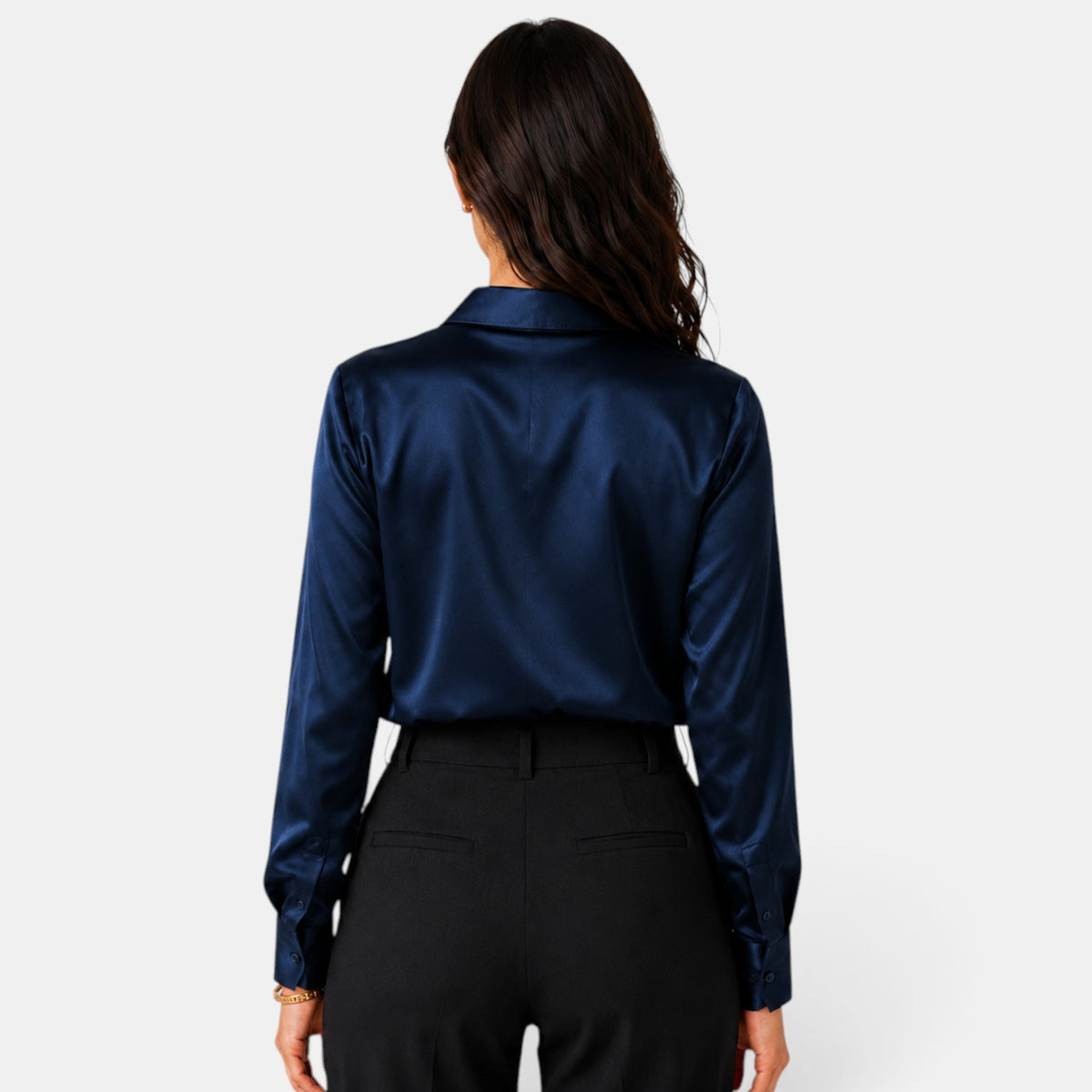 Women's Satin Button-Down Shirt