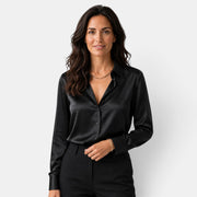 Women's Satin Button-Down Shirt