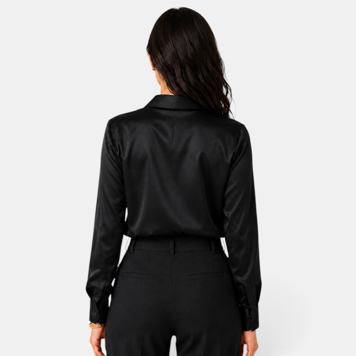 Women's Satin Button-Down Shirt