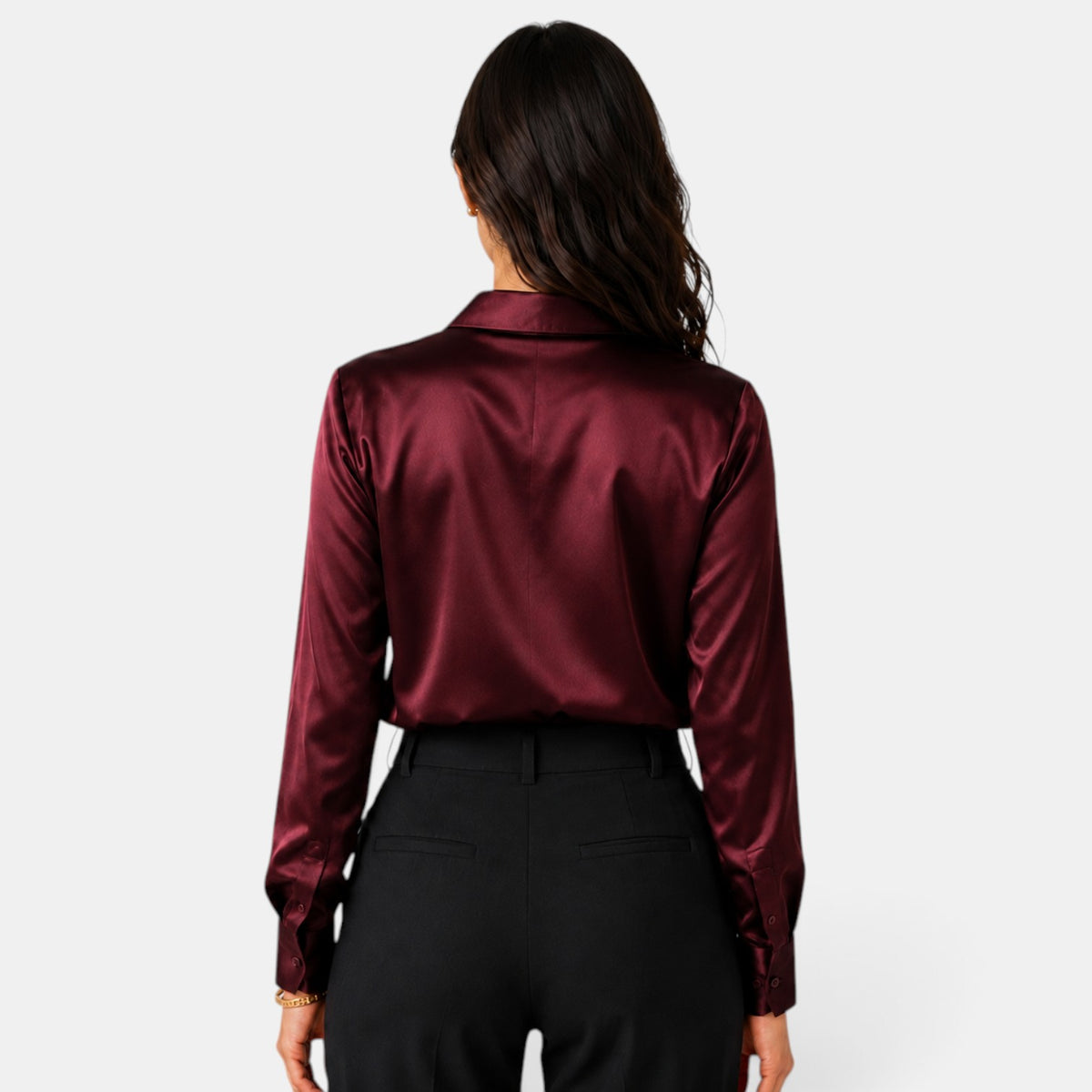 Women's Satin Button-Down Shirt
