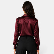 Women's Satin Button-Down Shirt