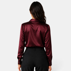 Camisa Mujer Raso con Botones