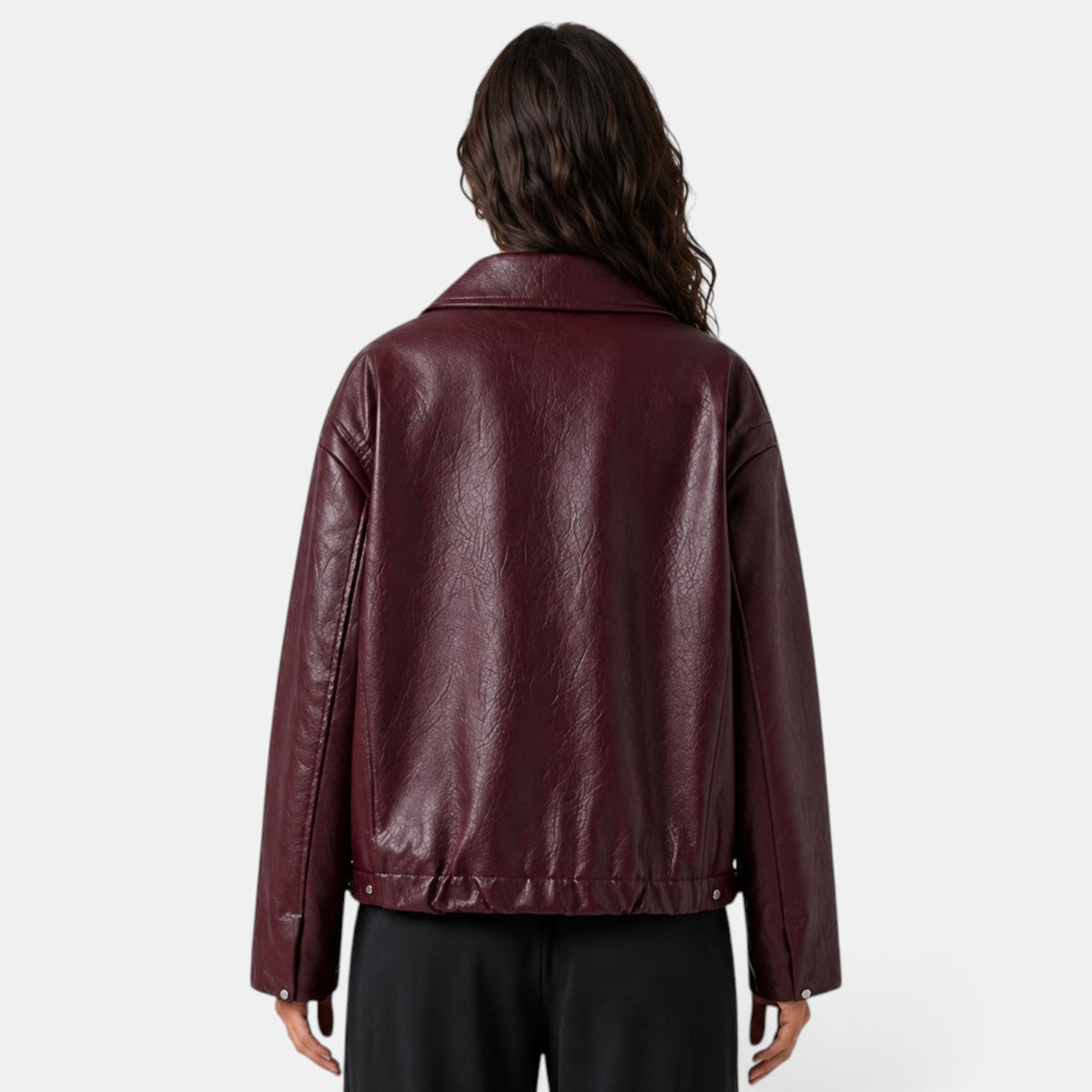 Chaqueta Mujer Efecto Piel con Cremallera