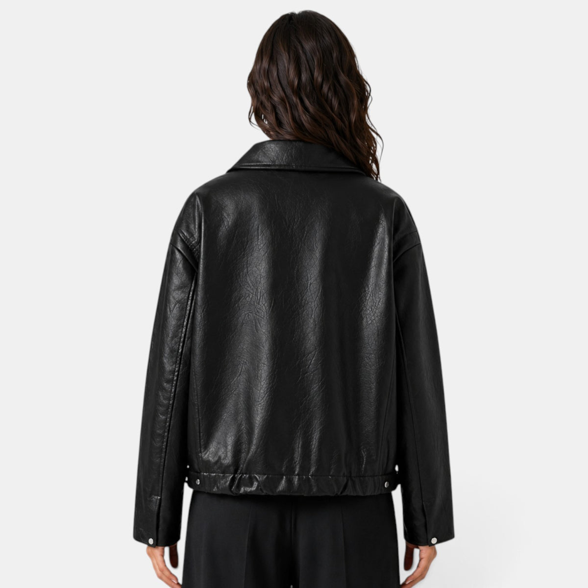 Chaqueta Mujer Efecto Piel con Cremallera