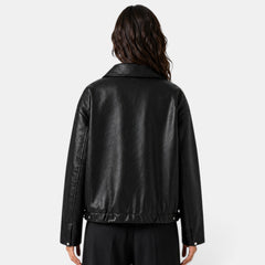 Women's Faux Leather Zip-Up Jacket