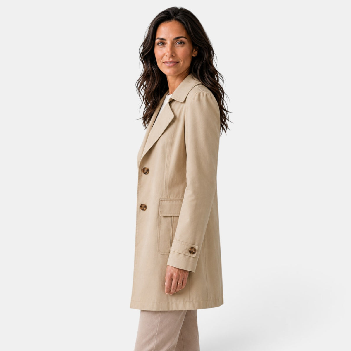 Gabardina Mujer Larga Ligera Slim
