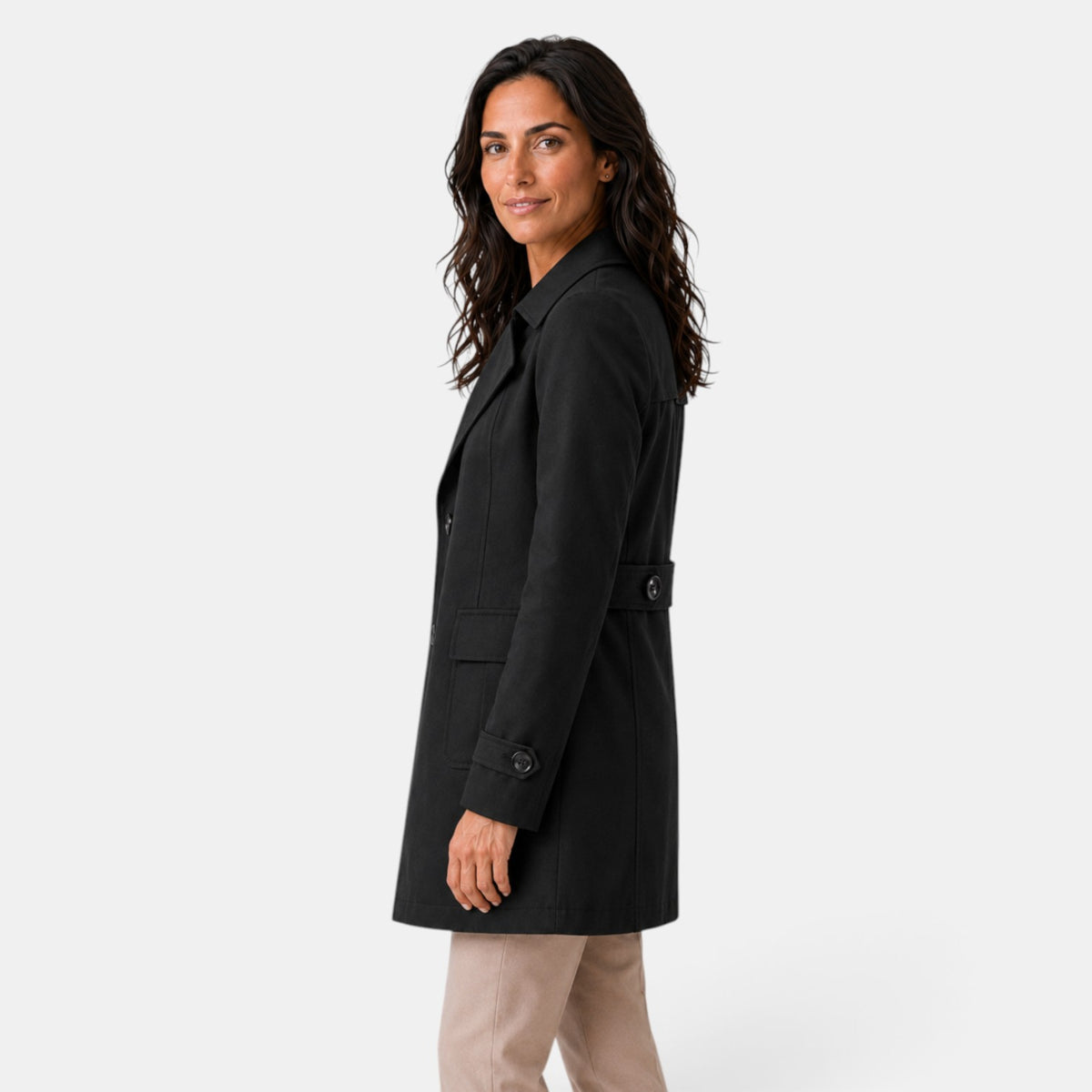 Gabardina Mujer Larga Ligera Slim