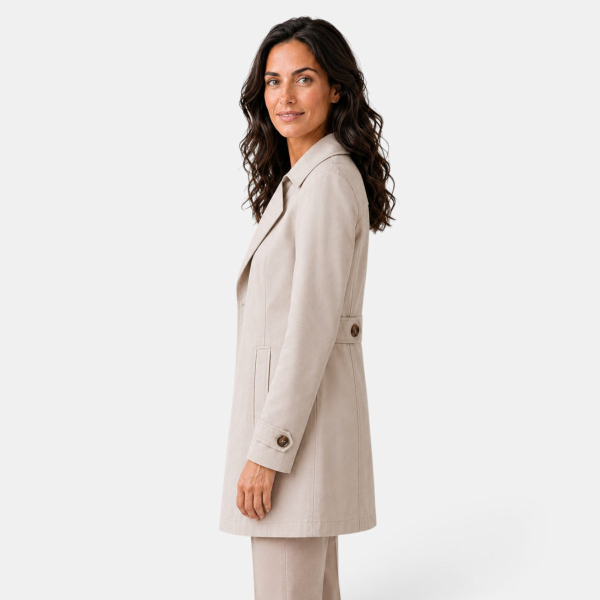 Gabardina Mujer Larga Ligera Slim
