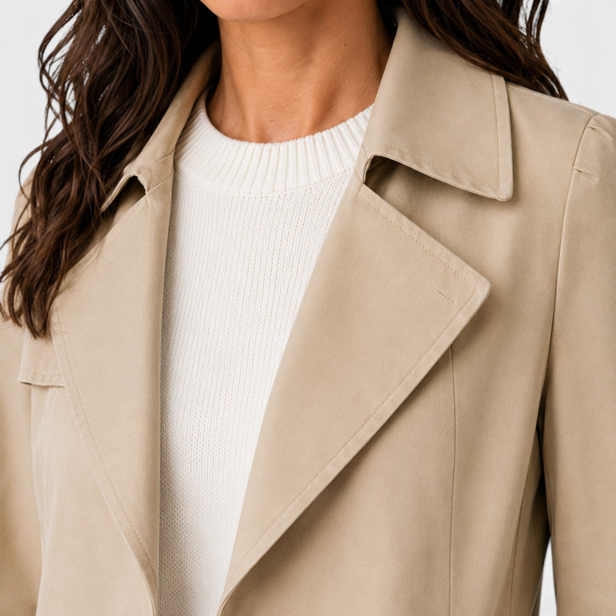 Gabardina Mujer Larga Ligera Slim