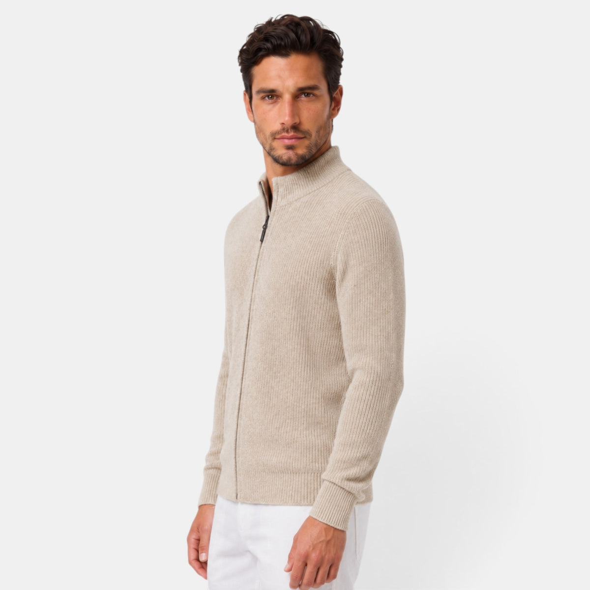 Cárdigan Hombre Cremallera Cuello Alto