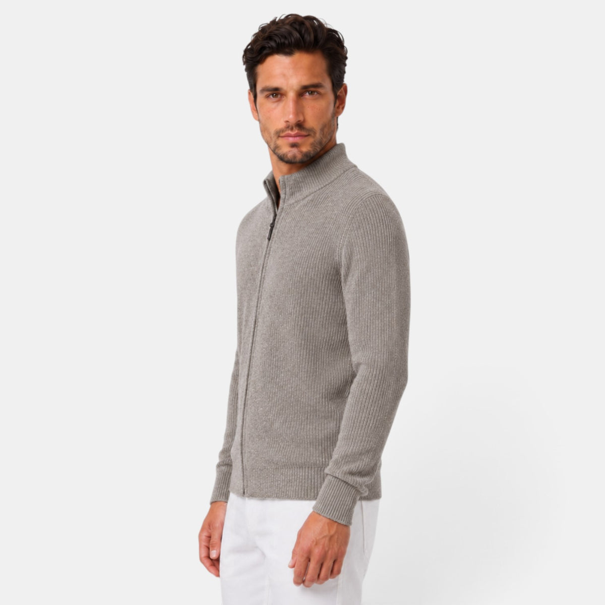 Cárdigan Hombre Cremallera Cuello Alto