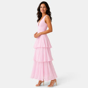 Ruffled Maxi Wedding Guest Dress