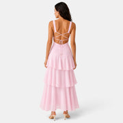 Ruffled Maxi Wedding Guest Dress