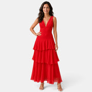 Ruffled Maxi Wedding Guest Dress