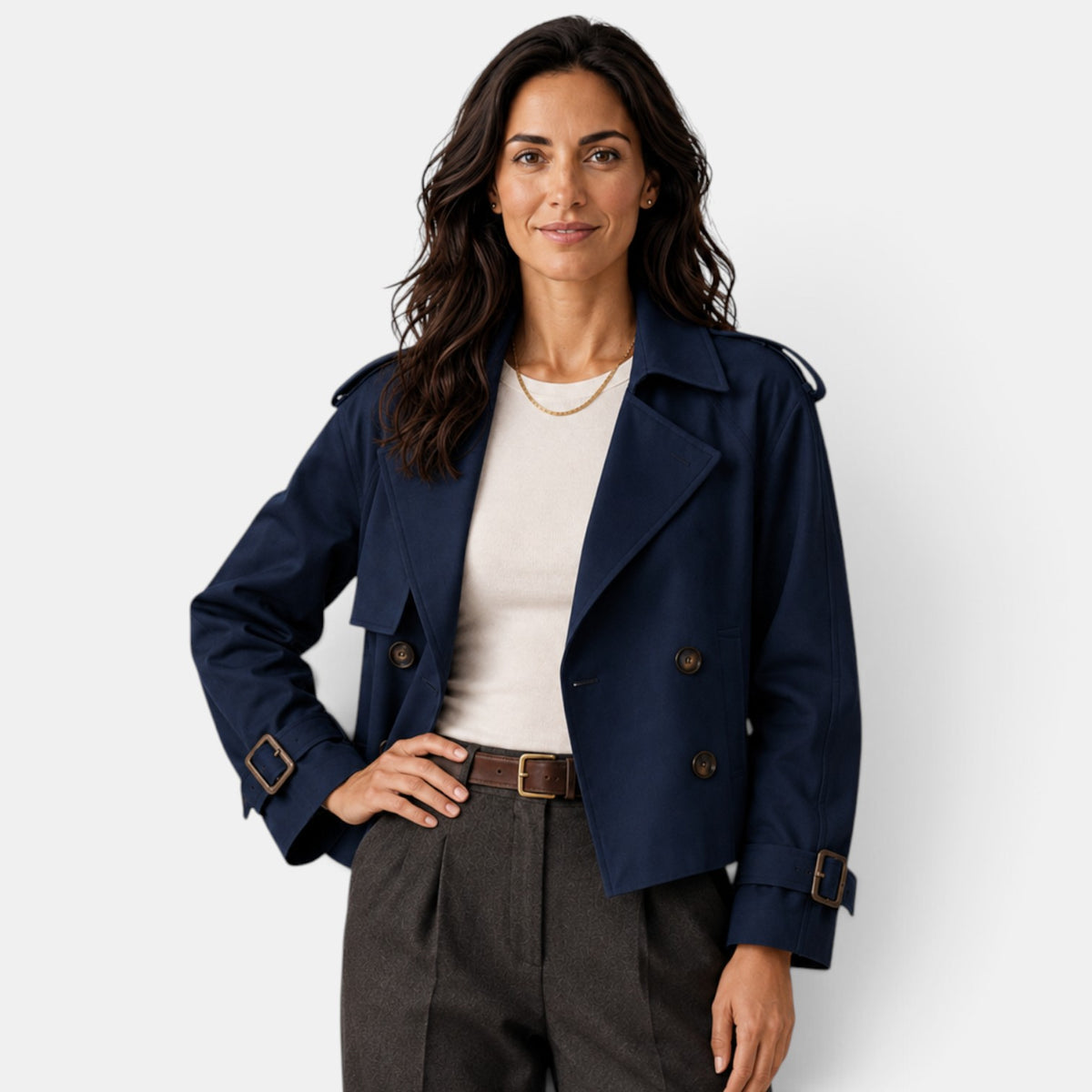Lightweight Women's Double-Breasted Trench Coat