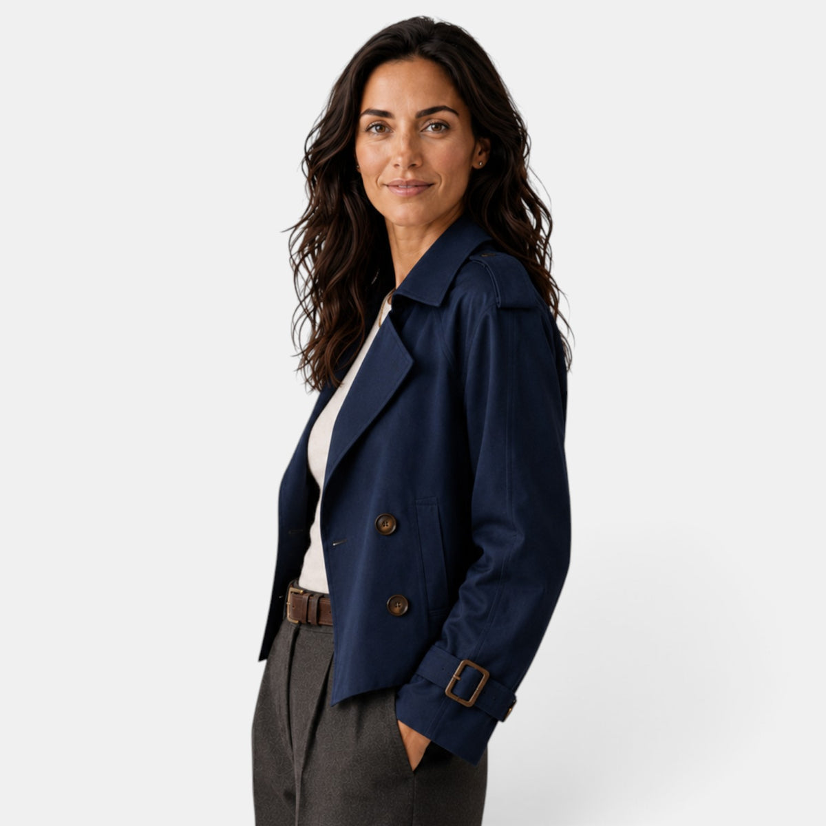 Lightweight Women's Double-Breasted Trench Coat