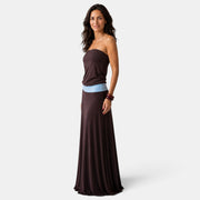 Elegant Brown Maxi Dress Wedding Guest