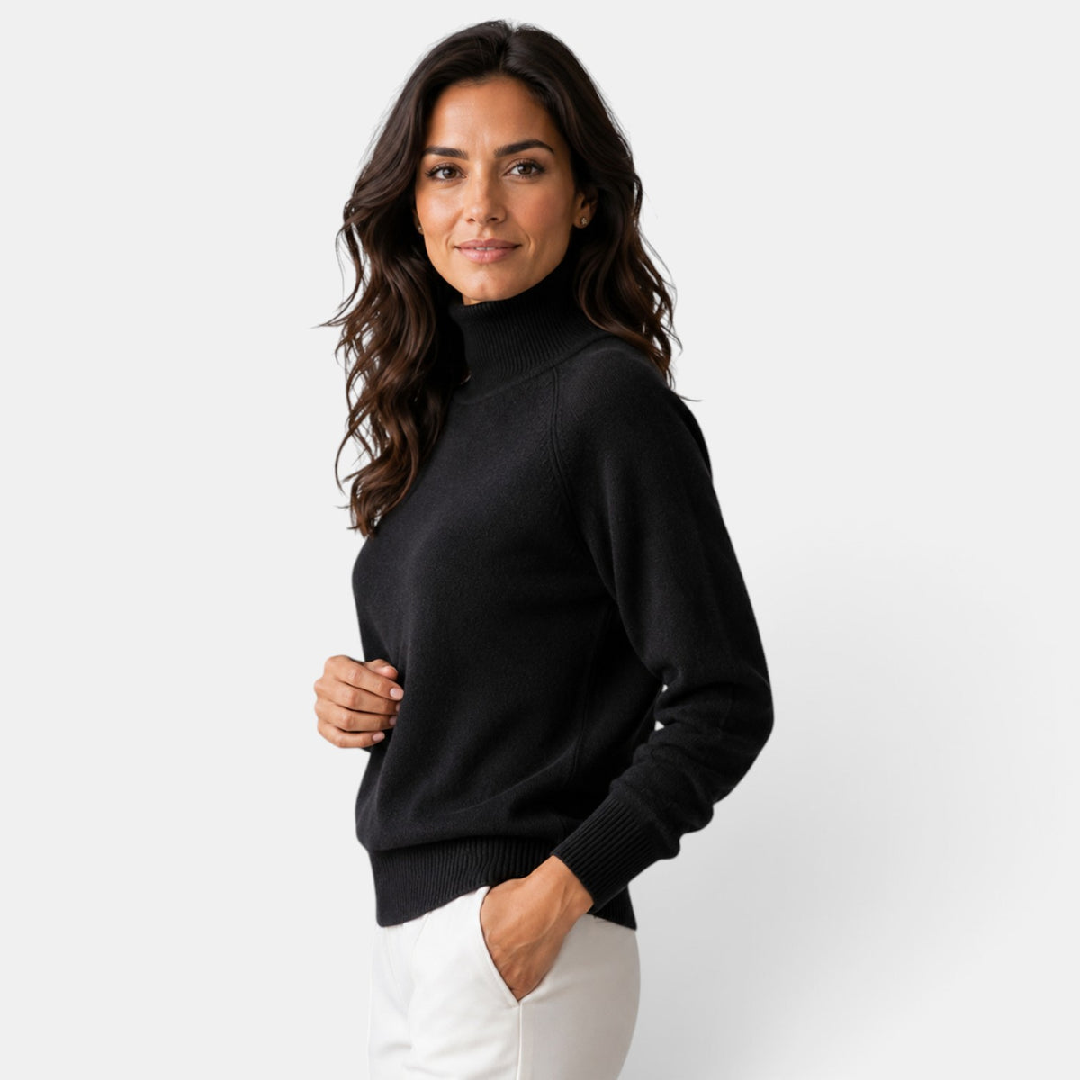 Suéter Mujer Cuello Alto Lana