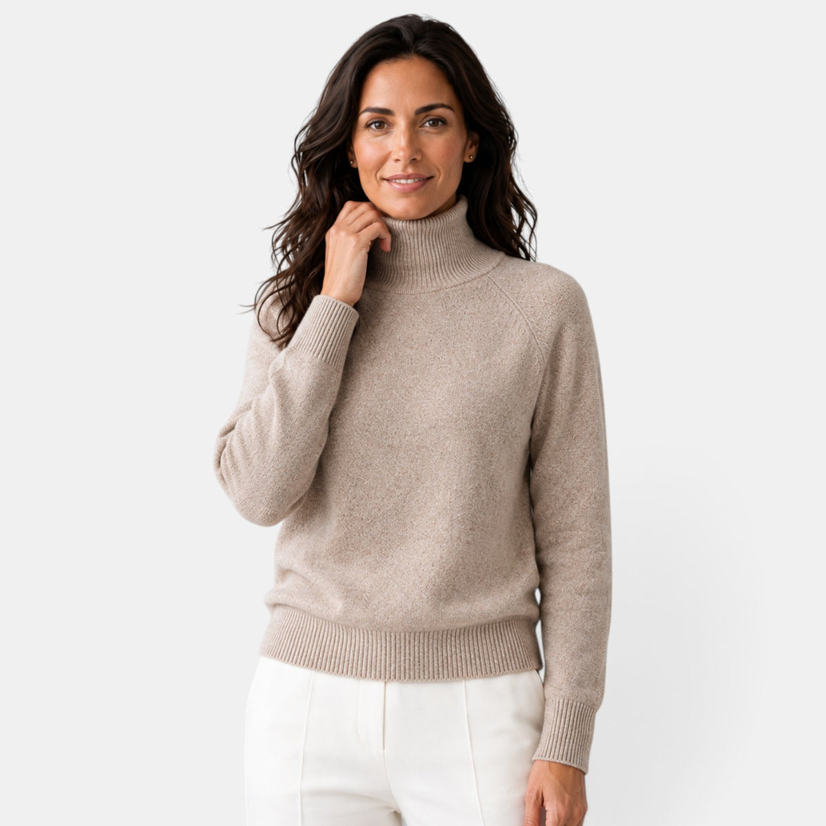 Suéter Mujer Cuello Alto Lana