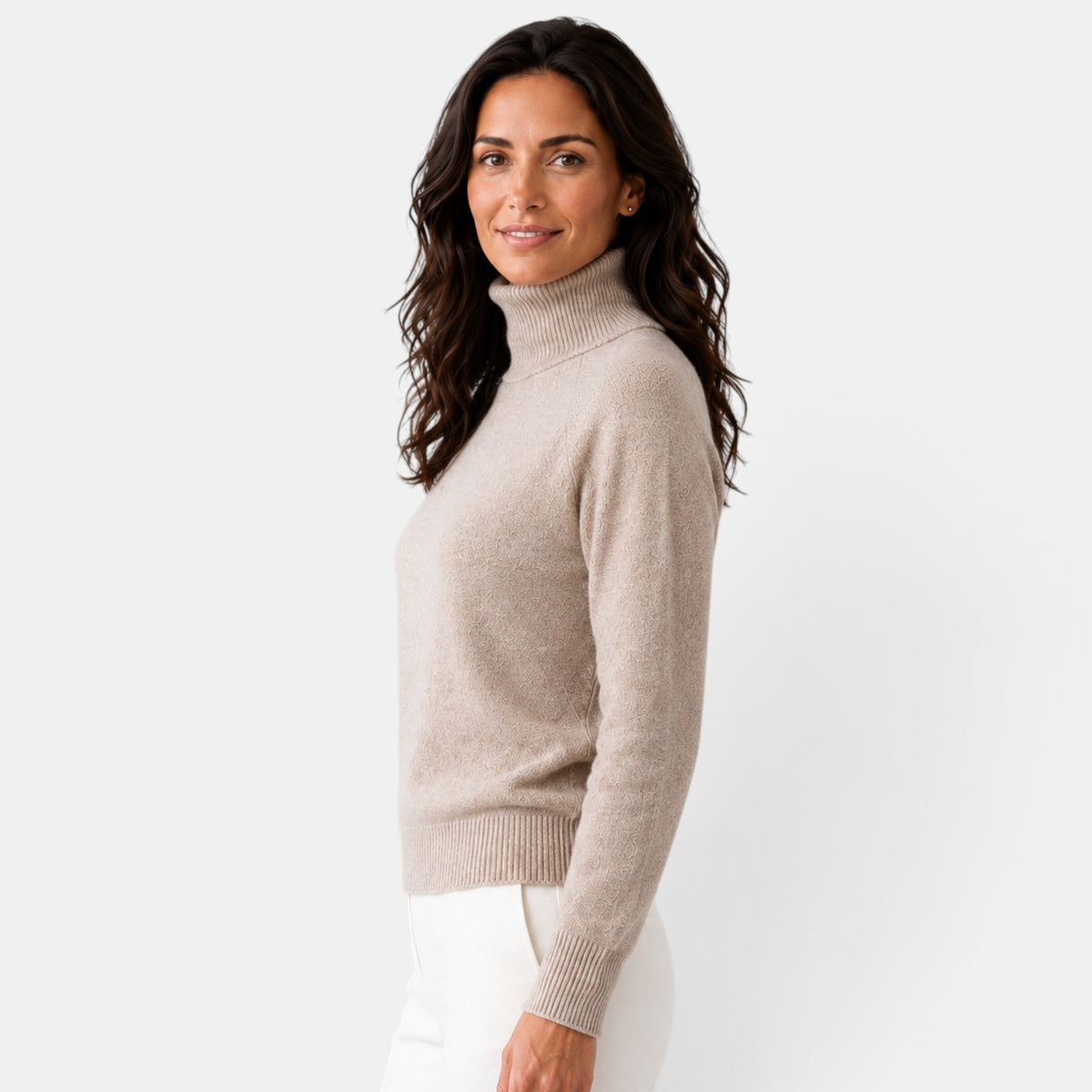 Suéter Mujer Cuello Alto Lana