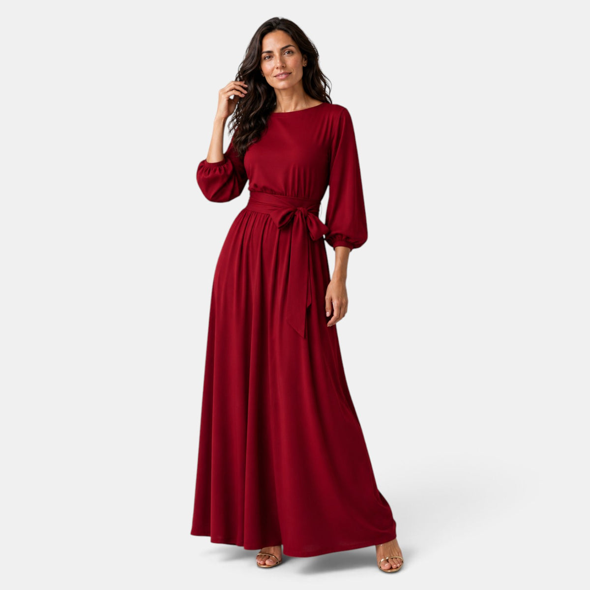 Vestido de Novia Largo con Cinturón