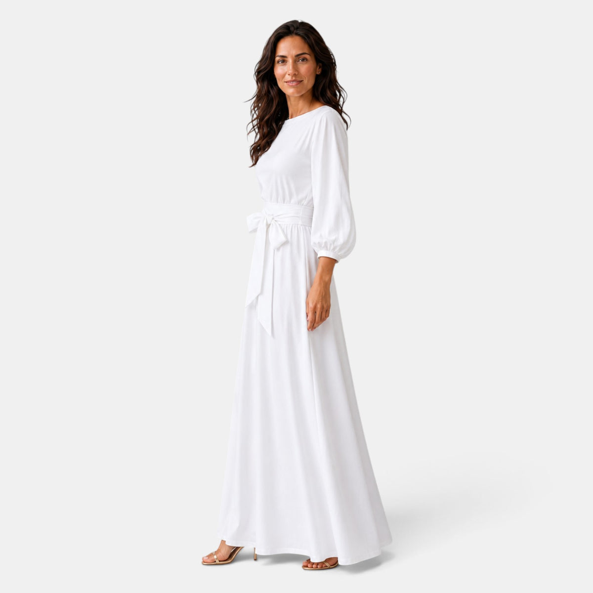 Vestido de Novia Largo con Cinturón