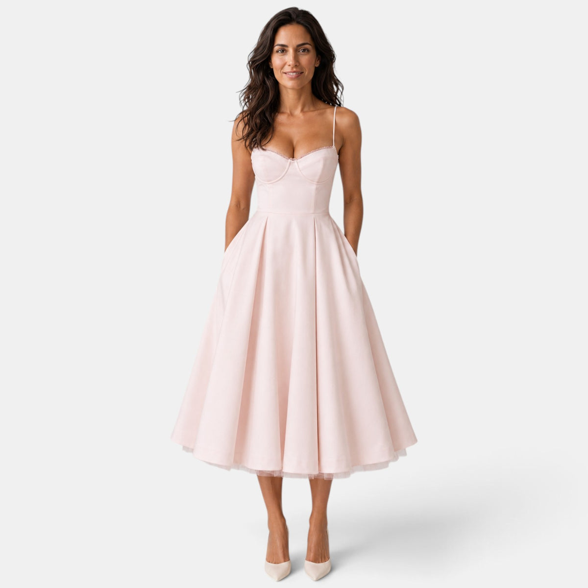 Vestido Midi Invitada de Boda Corset