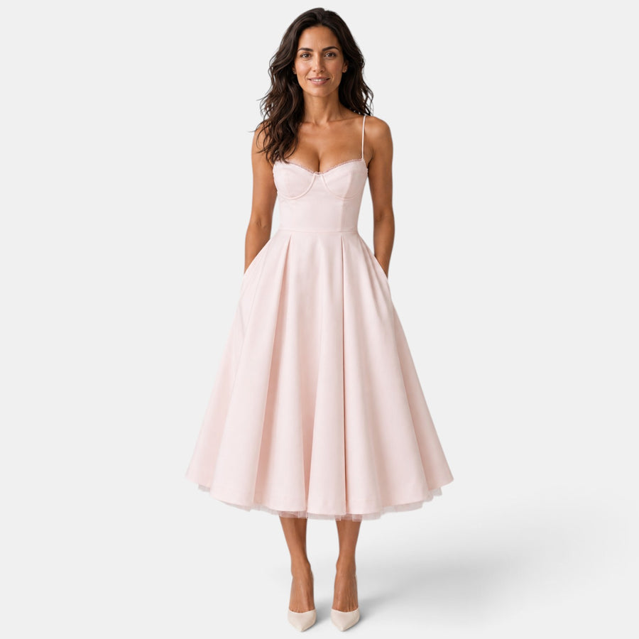 Vestido Midi Invitada de Boda Corset