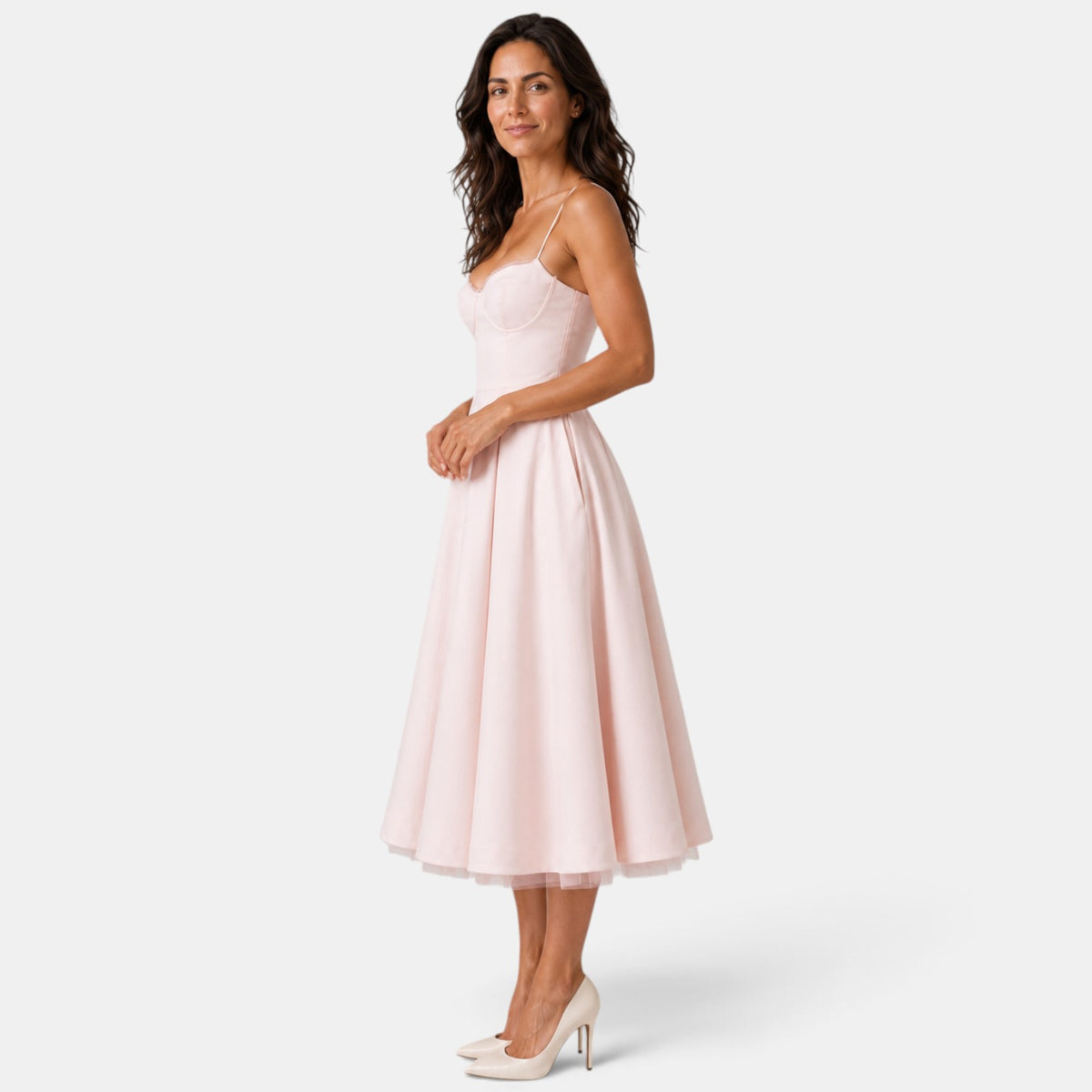 Vestido Midi Invitada de Boda Corset