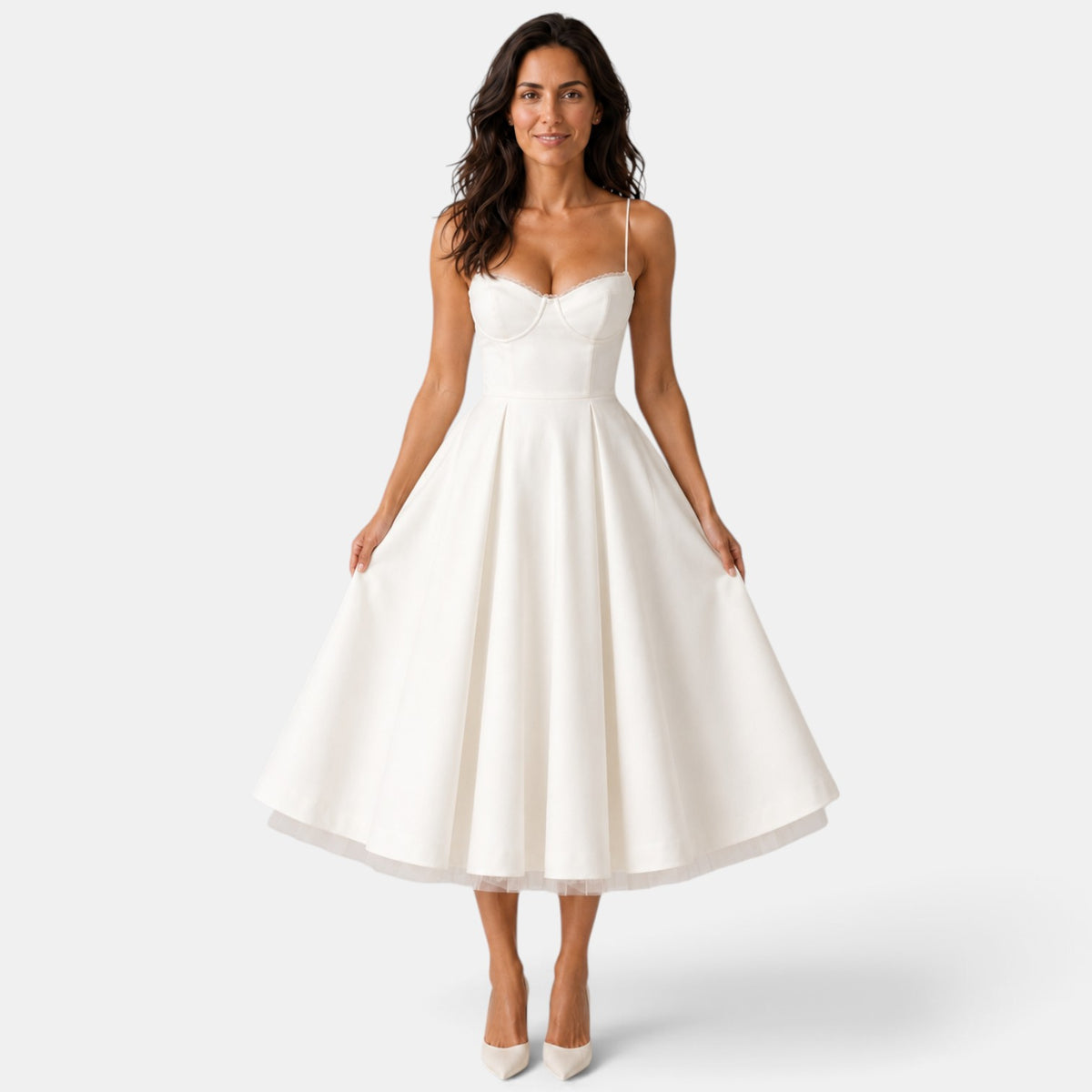 Vestido Midi Invitada de Boda Corset