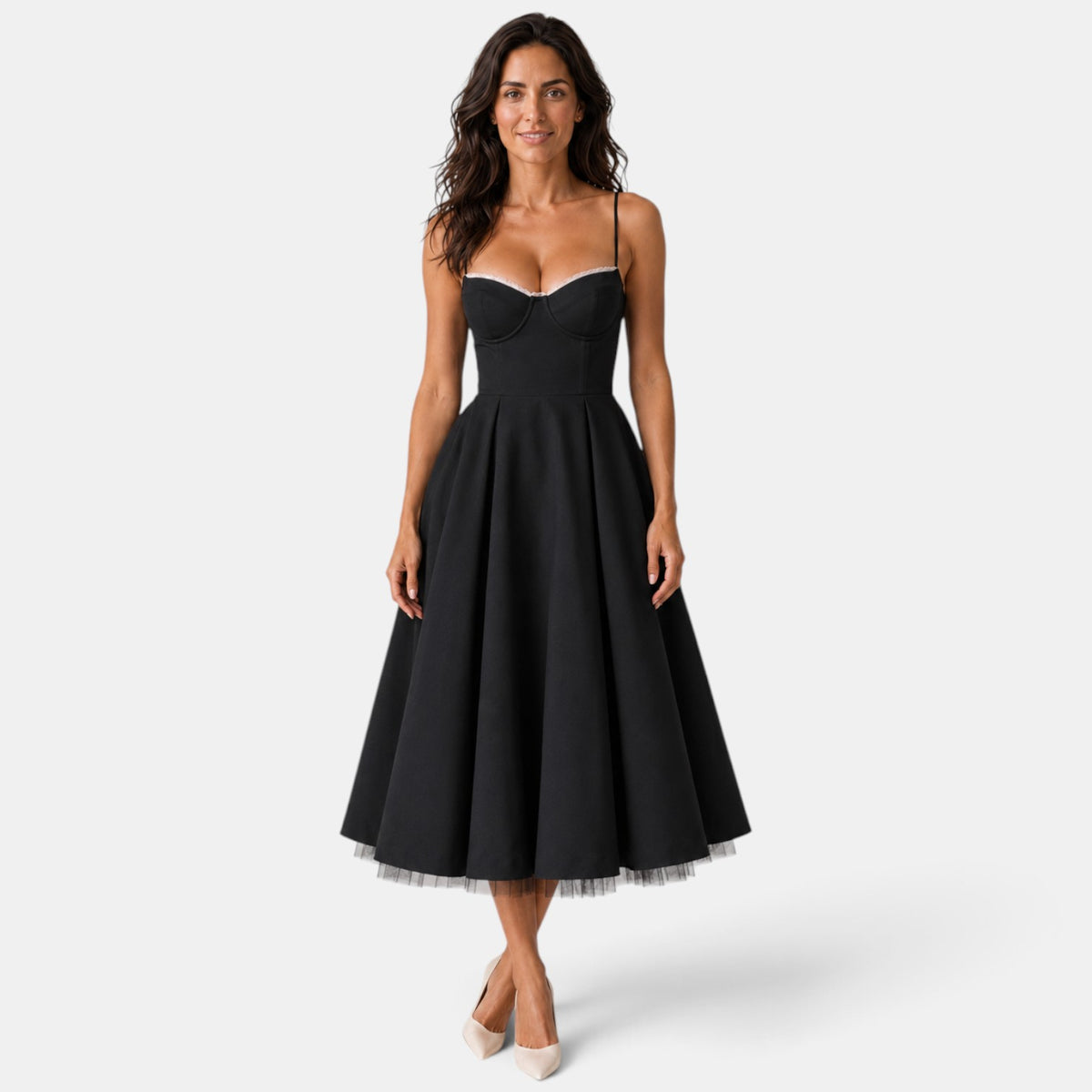 Vestido Midi Invitada de Boda Corset