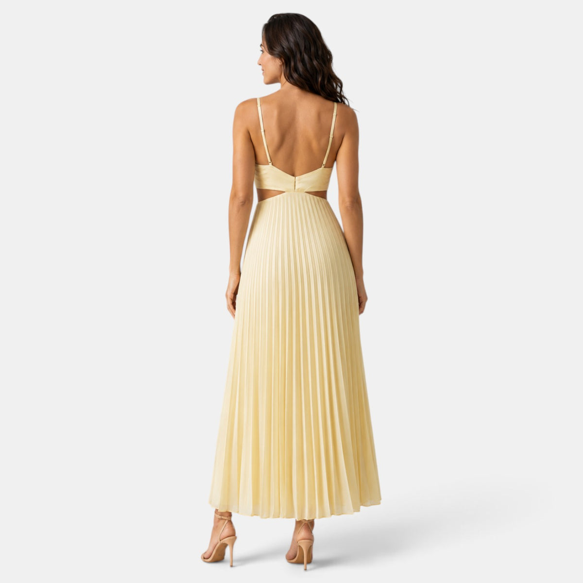 Vestido Invitada de Boda Midi Plisado Cut Out