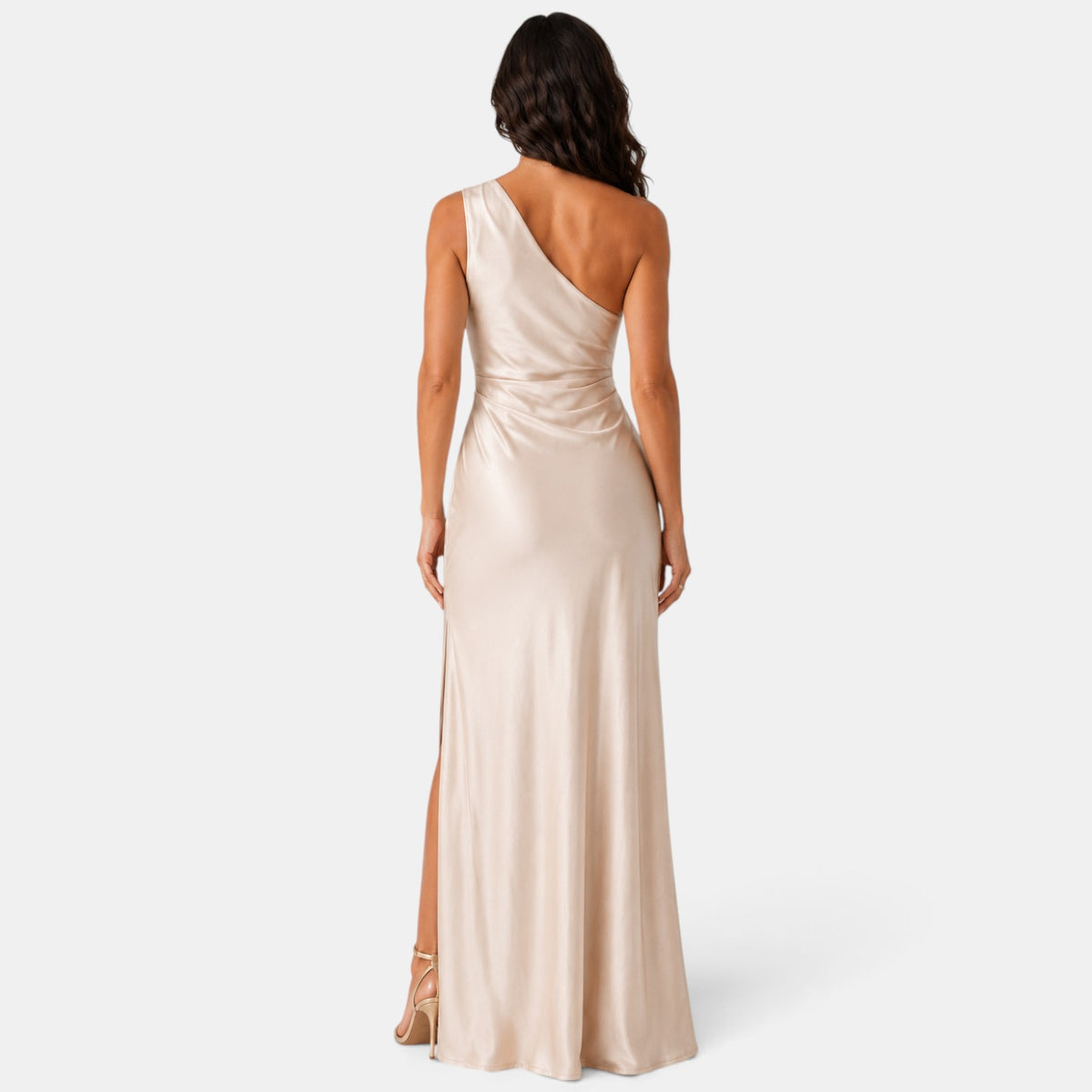 Vestido Largo Champagne Invitada de Boda Mujer
