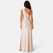 Vestido Largo Champagne Invitada de Boda Mujer