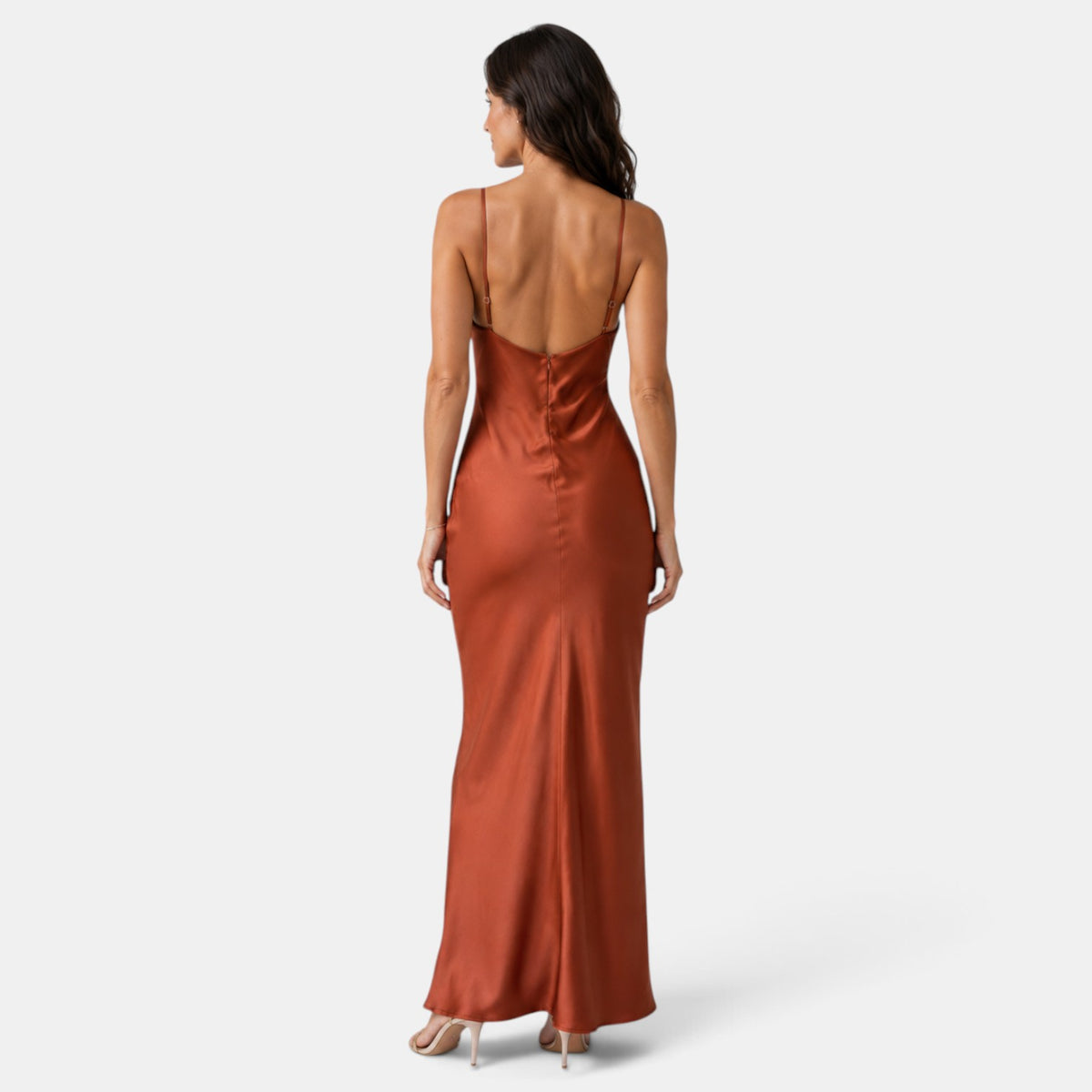 Long Open-Back Wedding Guest Dress