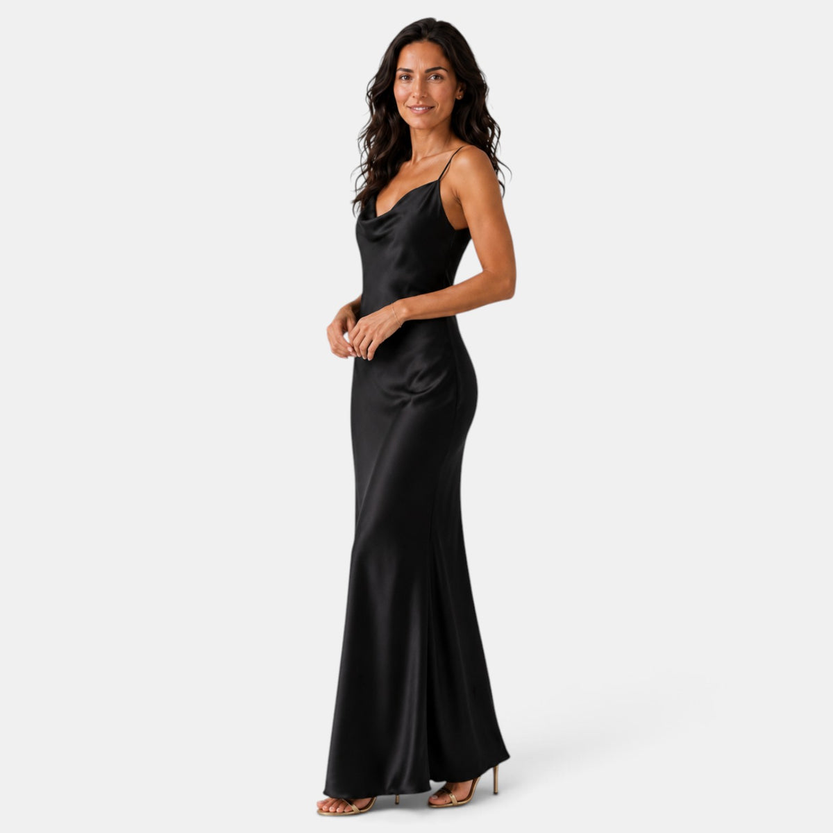Long Open-Back Wedding Guest Dress