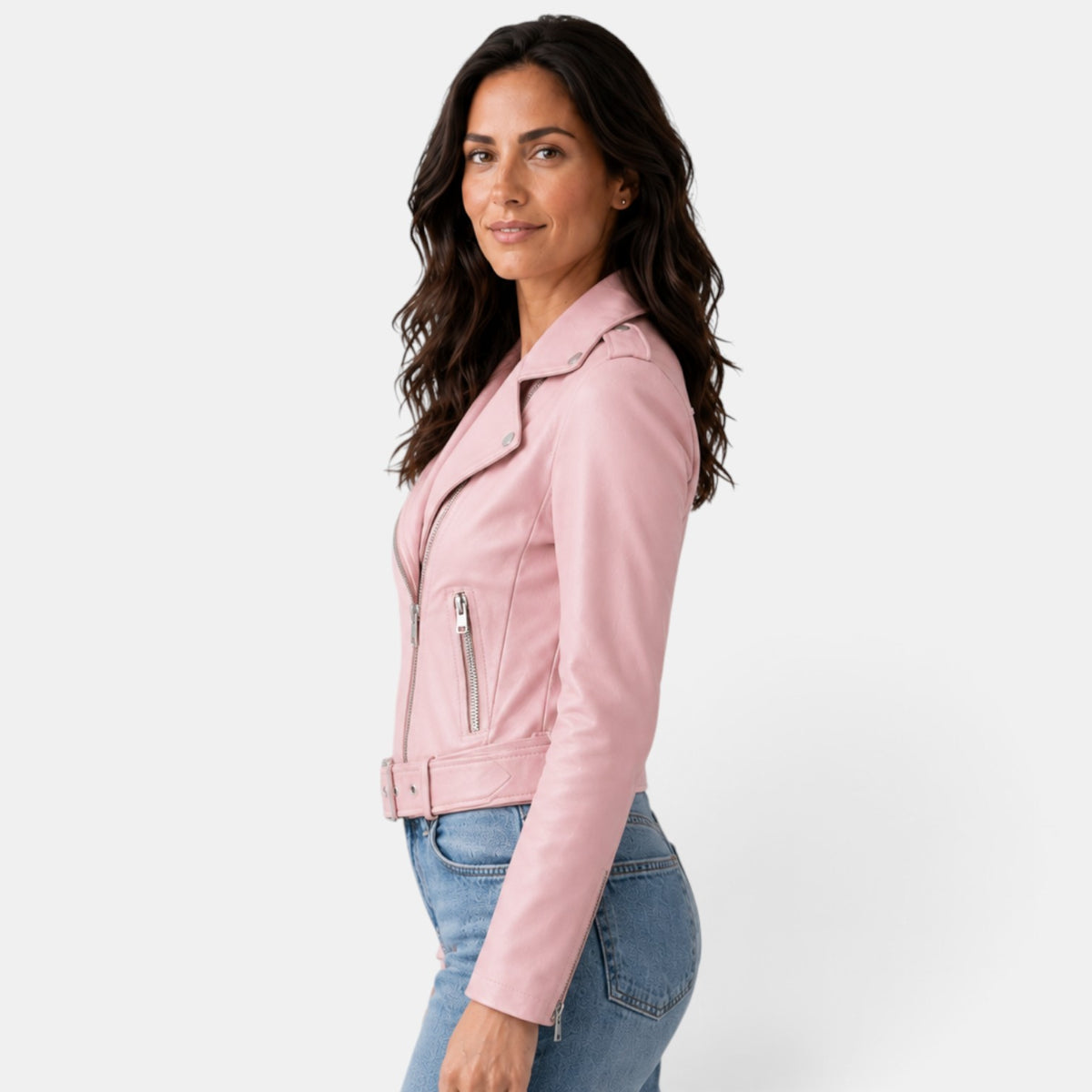 Chaqueta de Cuero Mujer Entallada